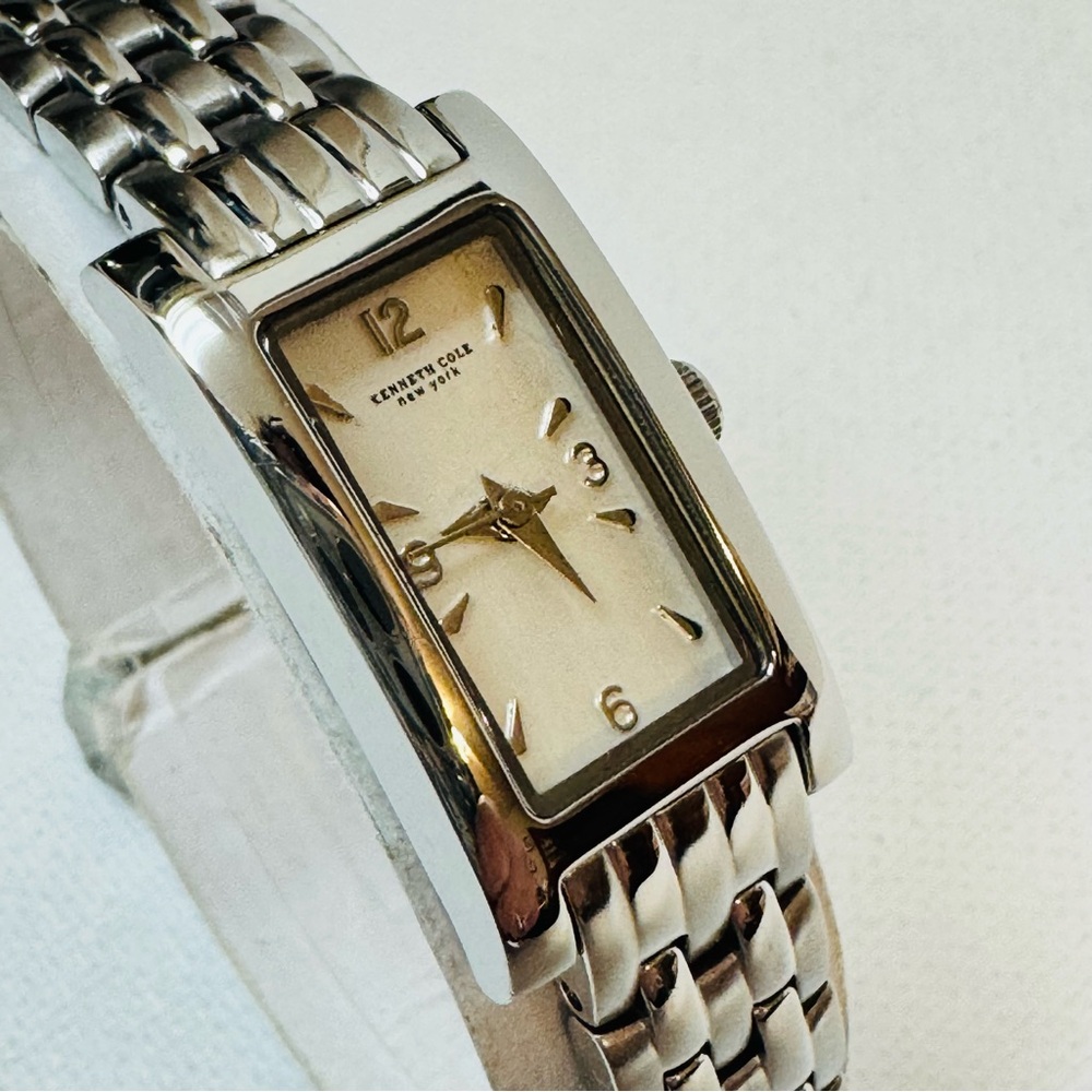 Vintage Kenneth Tank Women's Silver Watch Stainless 6.25" MAX Bracelet KC4440 - Picture 2 of 13